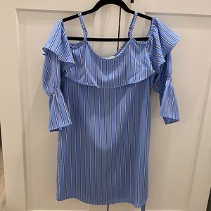 Collective Concepts Blue & White Striped Dress